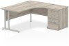 Dynamic Impulse Corner Desk with Cantilever Leg and 600mm Fixed Pedestal - 1400 x 1200mm