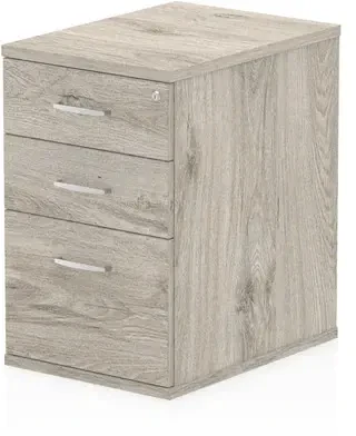 Dynamic Impulse Desk High Pedestal - 600mm Depth - Grey oak