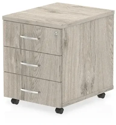 Dynamic Impulse Pedestal - 3 Drawer - Grey oak