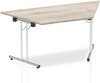 Dynamic Impulse Folding Trapezium Table - 1600 x 800mm - Grey oak
