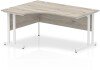 Dynamic Impulse Corner Desk with Twin Cantilever Legs - 1600 x 1200mm - Grey oak