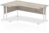 Dynamic Impulse Corner Desk with Twin Cantilever Legs - 1800 x 1200mm - Grey oak