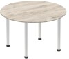 Dynamic Impulse Post Leg Round Table 1000 x 1000mm - Grey oak