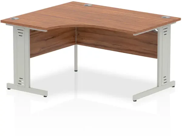 Dynamic Impulse Corner Desk with Cable Managed Legs - 1400mm x 1200mm - Walnut