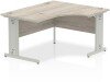 Dynamic Impulse Corner Desk with Cable Managed Legs - 1400mm x 1200mm - Grey oak