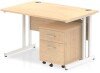 Dynamic Impulse Rectangular Desk with Cantilever Legs and 2 Drawer Mobile Pedestal - 1200mm x 800mm - Maple