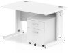 Dynamic Impulse Rectangular Desk with Cable Managed Legs and 2 Drawer Mobile Pedestal - 1200mm x 800mm - White