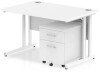 Dynamic Impulse Rectangular Desk with Cantilever Legs and 2 Drawer Mobile Pedestal - 1200mm x 800mm - White