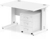 Dynamic Impulse Rectangular Desk with Cable Managed Legs and 3 Drawer Mobile Pedestal - 1200mm x 800mm - White