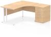 Dynamic Impulse Corner Desk with Cantilever Leg and 600mm Fixed Pedestal - 1600 x 1200mm