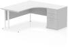 Dynamic Impulse Corner Desk with Cantilever Leg and 600mm Fixed Pedestal - 1600 x 1200mm