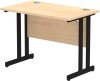 Dynamic Impulse Rectangular Desk with Twin Cantilever Legs - 1000mm x 600mm - Maple