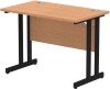 Dynamic Impulse Rectangular Desk with Twin Cantilever Legs - 1000mm x 600mm - Oak