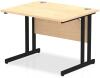 Dynamic Impulse Rectangular Desk with Twin Cantilever Legs - 1000mm x 800mm - Maple