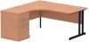 Dynamic Impulse Corner Desk with Cantilever Leg and 600mm Fixed Pedestal - 1600 x 1200mm - Beech