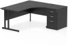 Dynamic Impulse Corner Desk with Cantilever Leg and 600mm Fixed Pedestal - 1600 x 1200mm