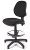 Chilli Medium Back Draughtsman Operator Chair with Adjustable Arms - Black