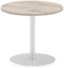 Dynamic Italia Round Table 725mm High - 600 x 600mm - Grey oak