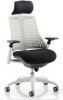 Dynamic Flex White Frame Chair with Headrest - White