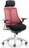 Dynamic Flex White Frame Chair with Headrest - Red
