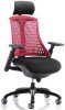 Dynamic Flex Black Frame Chair with Headrest - Red