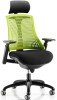 Dynamic Flex Black Frame Chair with Headrest - Green