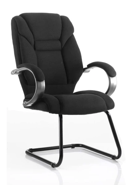 Dynamic Galloway Fabric Cantilever Chair - Black