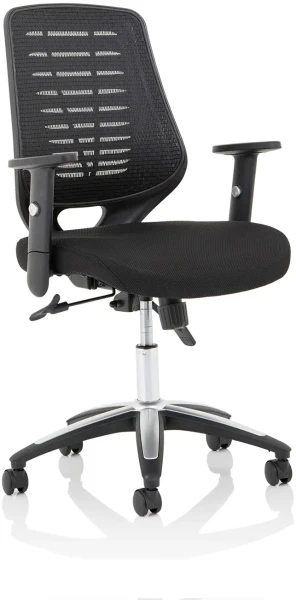 Dynamic Relay Mesh Task Operator Chair with Adjustable Arms - Black