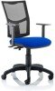 Dynamic Eclipse Plus 3 Lever Mesh Back Operator Chair with Adjustable Arms - Blue
