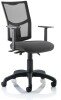 Dynamic Eclipse Plus 3 Lever Mesh Back Operator Chair with Adjustable Arms - Charcoal