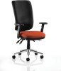 Dynamic Chiro Bespoke Seat Operator Chair with Adjustable Arms - Tabasco Orange