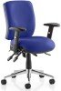 Dynamic Chiro Medium Back Chair Bespoke Fabric with Arms - Stevia Blue
