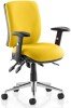 Dynamic Chiro Medium Back Chair Bespoke Fabric with Arms - Senna Yellow