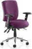 Dynamic Chiro Medium Back Chair Bespoke Fabric with Arms - Tansy Purple