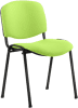Dynamic ISO Black Frame Stacking Conference Chair - Bespoke Fabric - Myrrh Green
