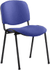 Dynamic ISO Black Frame Stacking Conference Chair - Bespoke Fabric - Stevia Blue