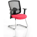 Dynamic Portland Mesh Back Cantilever Visitor Chair with Arms - Bespoke Fabric