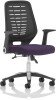 Dynamic Relay Task Operator Chair with Folding Arms, Black Back & Bespoke Seat - Tansy Purple