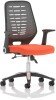 Dynamic Relay Task Operator Chair with Folding Arms, Silver Back & Bespoke Seat - Tabasco Orange