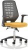 Dynamic Relay Task Operator Chair with Folding Arms, Silver Back & Bespoke Seat - Senna Yellow