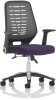 Dynamic Relay Task Operator Chair with Folding Arms, Silver Back & Bespoke Seat - Tansy Purple
