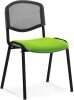 Dynamic ISO Black Frame Mesh Back Conference Chair Bespoke Seat - Myrrh Green