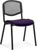 Dynamic ISO Black Frame Mesh Back Conference Chair Bespoke Seat - Tansy Purple