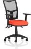 Dynamic Eclipse Plus III Lever Bespoke Task Operator Chair with Adjustable Arms - Tabasco Orange