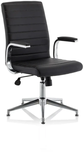 Dynamic Ezra Executive Leather Chair with Glides - Black