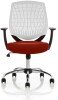 Dynamic Dura White Back Bespoke Seat Task Chair - Ginseng Chilli