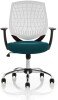 Dynamic Dura White Back Bespoke Seat Task Chair - Maringa Teal