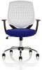 Dynamic Dura White Back Bespoke Seat Task Chair - Stevia Blue