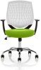 Dynamic Dura White Back Bespoke Seat Task Chair - Myrrh Green