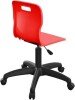 Titan Swivel Senior Chair with Black Base - (11+ Years) 460-560mm Seat Height - Red